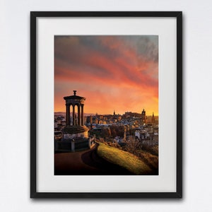 Edinburgh Skyline Print, Calton Hill, Art Print, Scotland, Scottish Gift, Scotland Print, Photography, Christmas Gift
