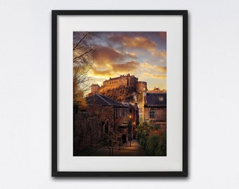Edinburgh Castle, Castle, Edinburgh, Art Print, Scotland, Scottish Gift, Scotland Print, Decor, A4, Photography, Christmas Gift