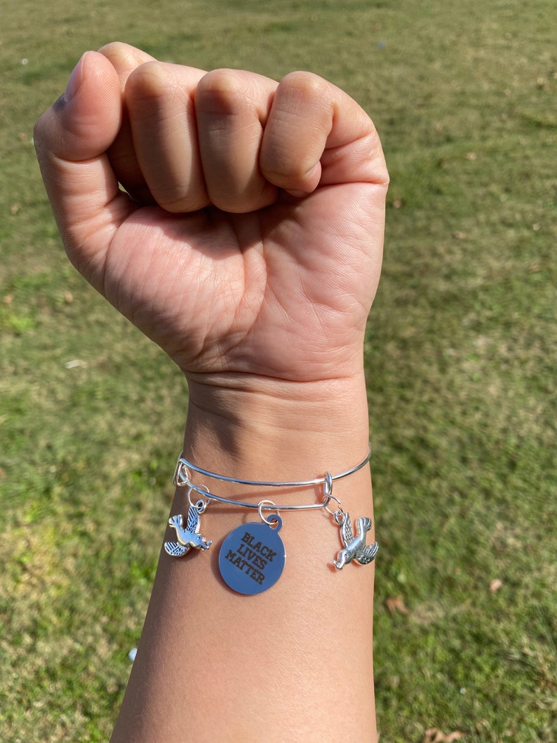 Black Lives Matter Peace Expandable Bracelet Bangle
