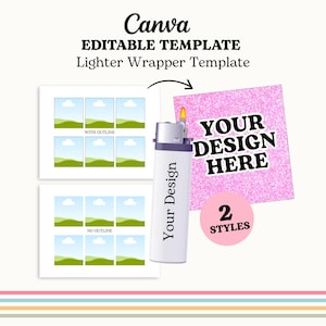 Lighter Wrapper Template | Lighter Wrapper Printable | Lighter Label Template | Custom Lighter Label | Lighter Sticker Template, Canva Frame