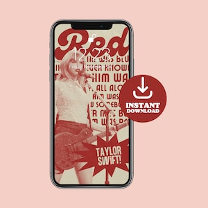 Taylor Red Taylor&#39;s Version Swiftie Digital Phone Wallpaper