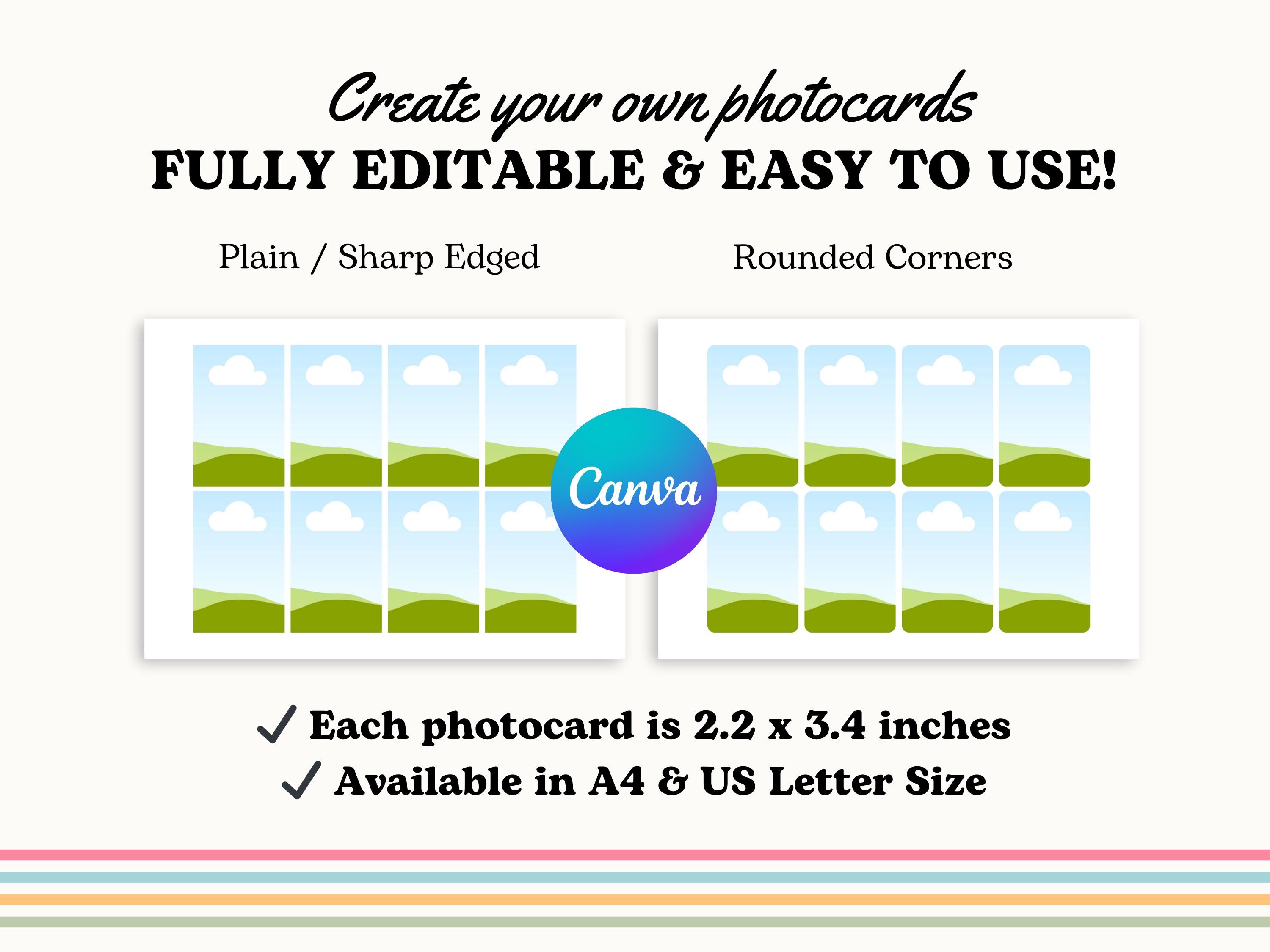 Photocard Template Canva Personalized Gift Kpop Fan Custom Frame