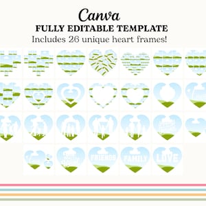 Canva Heart Frames | Photo Collage | Editable Template | Valentine's ...