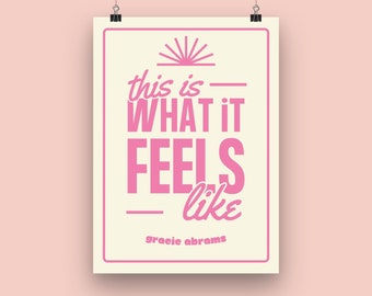 Impressão digital inspirada em "This Is What It Feels Like" de Gracie Abrams - Rosa - A4, A5, A6