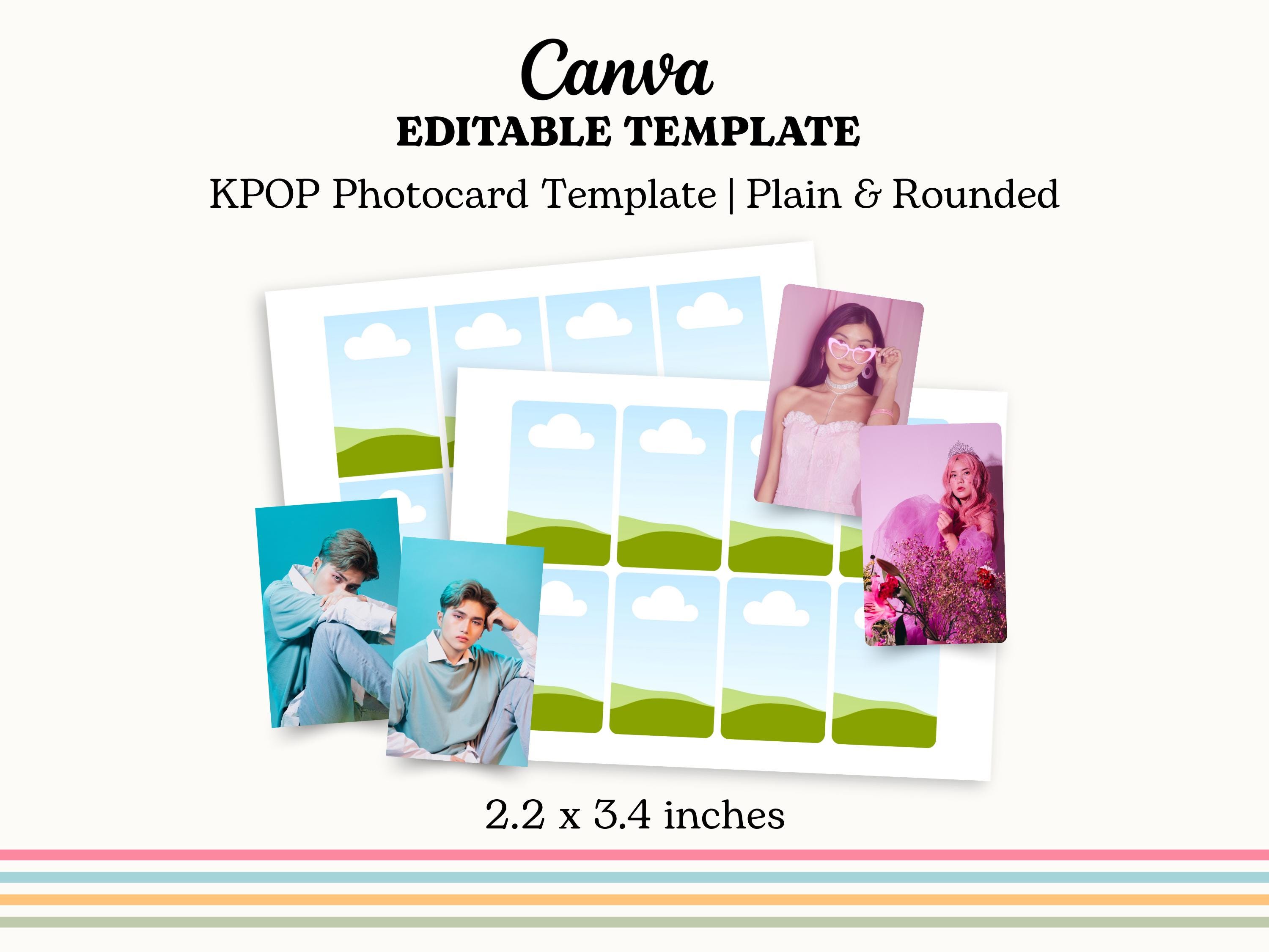 Photocard Template Canva Personalized Gift Kpop Fan Custom Frame