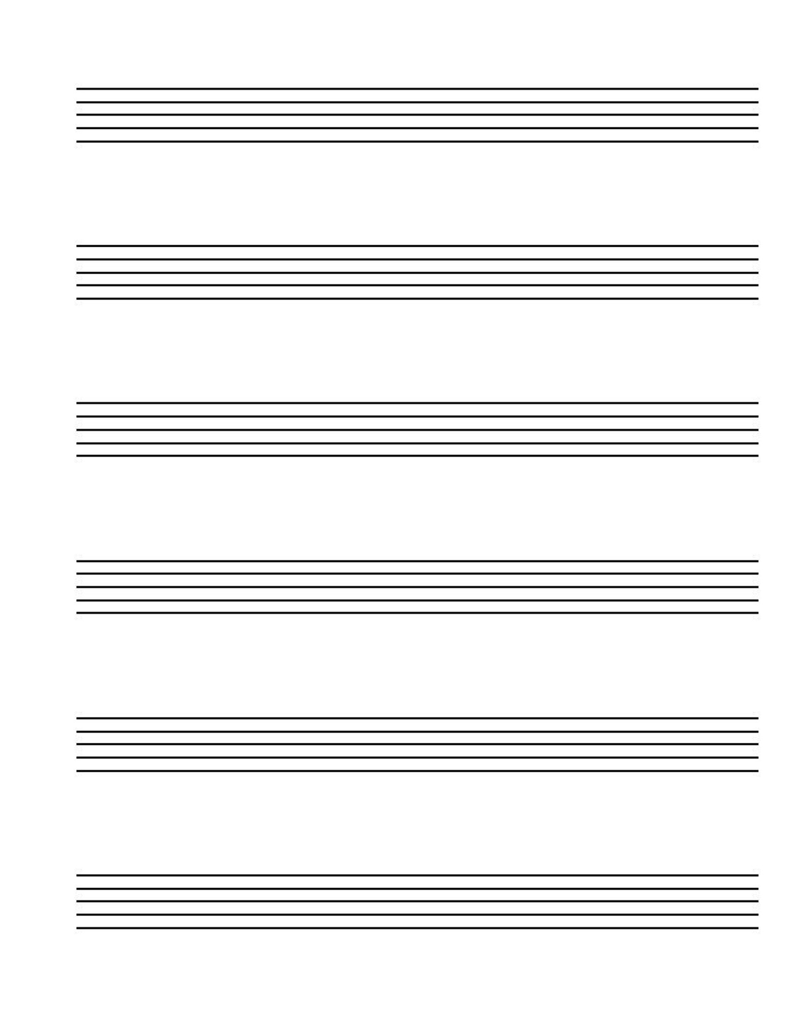 Printable Music Manuscriptblank Sheet Music 6 Staff 100 Etsy