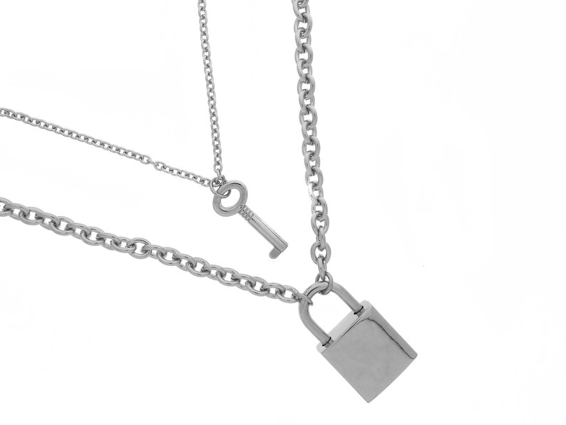 CUSTOM ENGRAVE PADLOCK and Key Necklace Set Preorder Etsy
