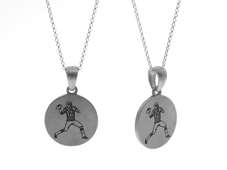 Engraved Sports Necklace Athlete Pendant Jewelry 925 Etsy