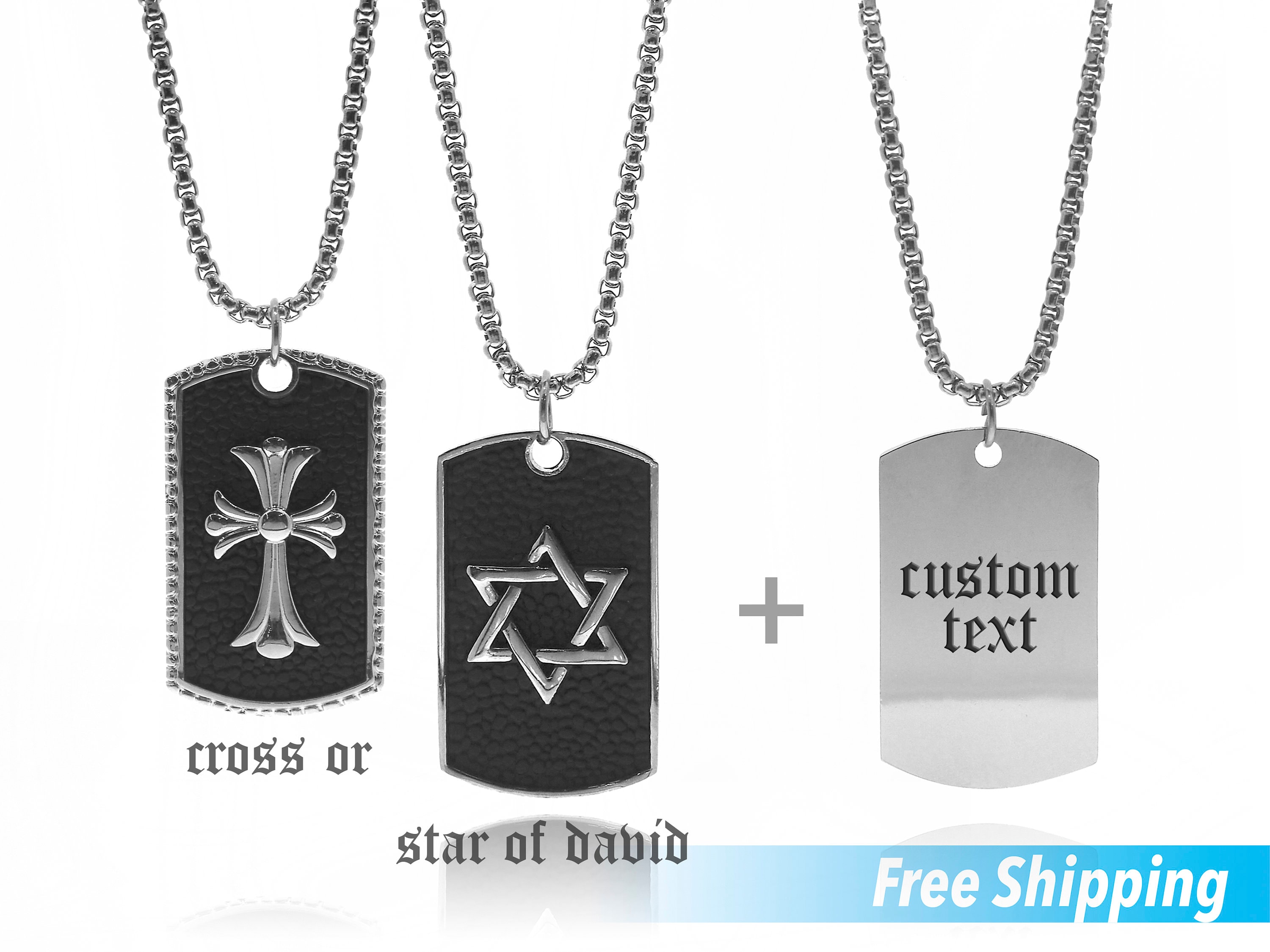 Tradition Hebrew Necklace, Shema Israel Pendant, Dog Tags for Men, Jewish  Jewelry, Verses Torah,army Necklace,silver Star of David Necklace 