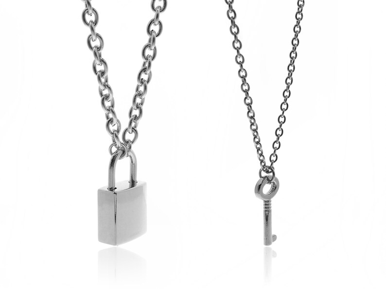 CUSTOM ENGRAVE PADLOCK and Key Necklace Set Preorder Etsy