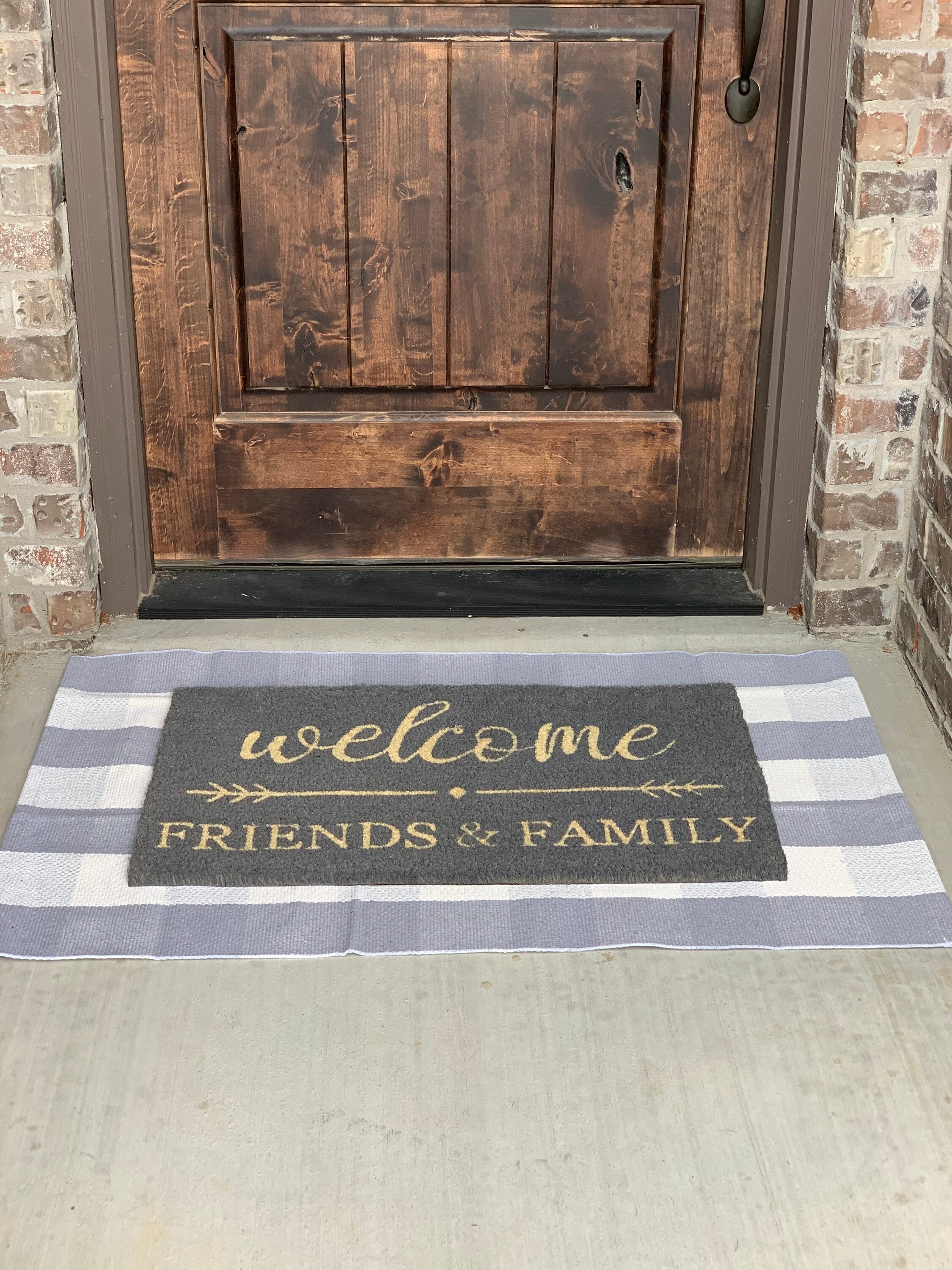 Front Door Mat Layer Rug Buffalo Plaid Decor Outdoor Etsy