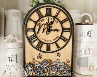 Clock for Mum / Mum Mantel Clock / Mum Shelf Clock / Freestanding Clock