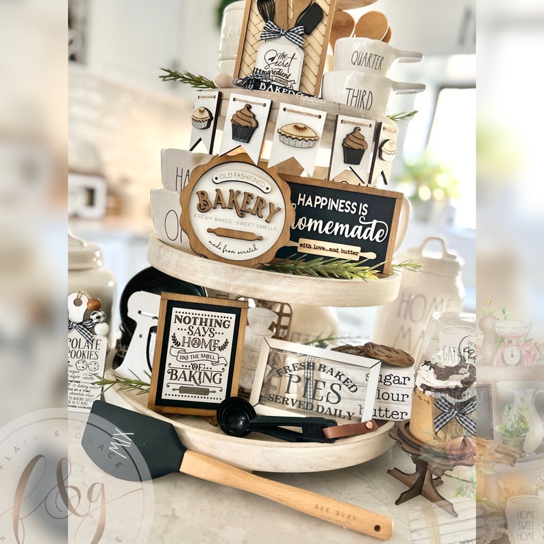 Baking Book Stack Farmhouse Bakery Collection - Faux Book Stack - Etsy Australia