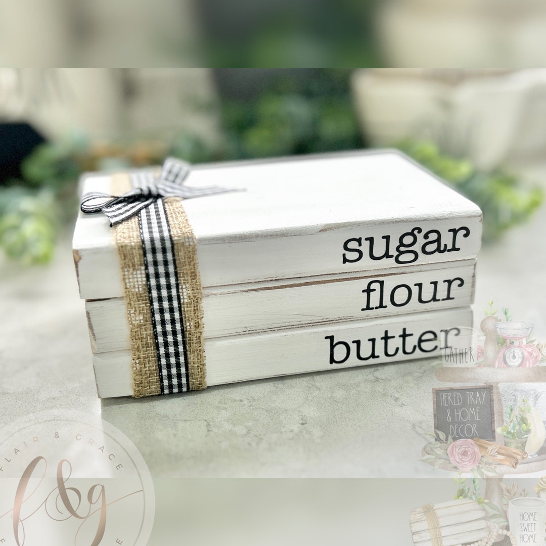 Baking Book Stack Farmhouse Bakery Collection - Faux Book Stack - Etsy Australia