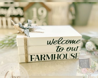 Farmhouse Collection - Welcome to Our Farmhouse Faux Book Stack