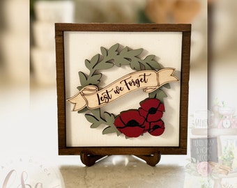 Poppy Day Collection - Lest We Forget Wreath Sign