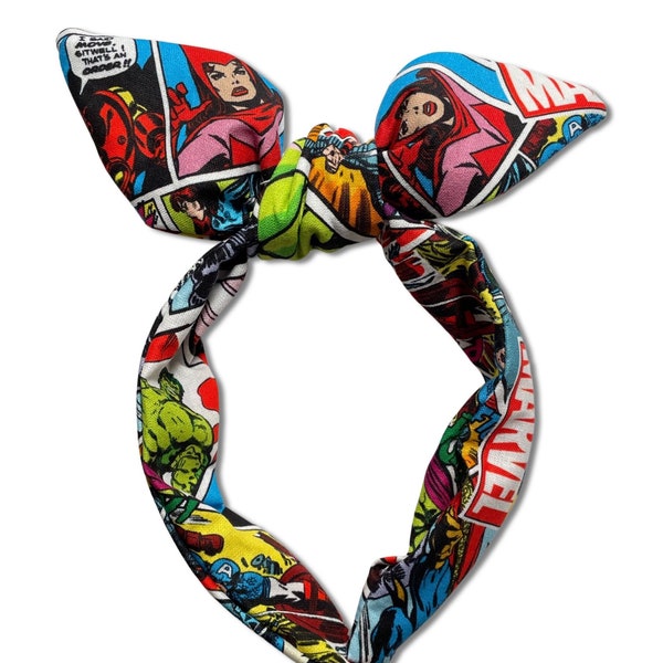 Marvel Comics Retro Strip Wanda, She-Hulk- Spider-Man Knotted Headband