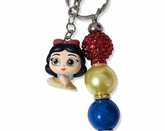 Apple Princess Beaded Keychain |  Handmade Beaded Keychain | Fun Character Charm | Trendy Accessories | Pop Culture Gift