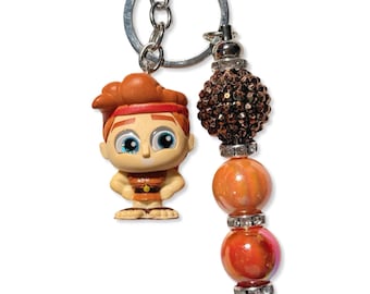Portachiavi con perline di Ercole / Portachiavi con perline fatto a mano / Ciondolo con personaggio divertente / Accessori alla moda / Regalo della cultura pop