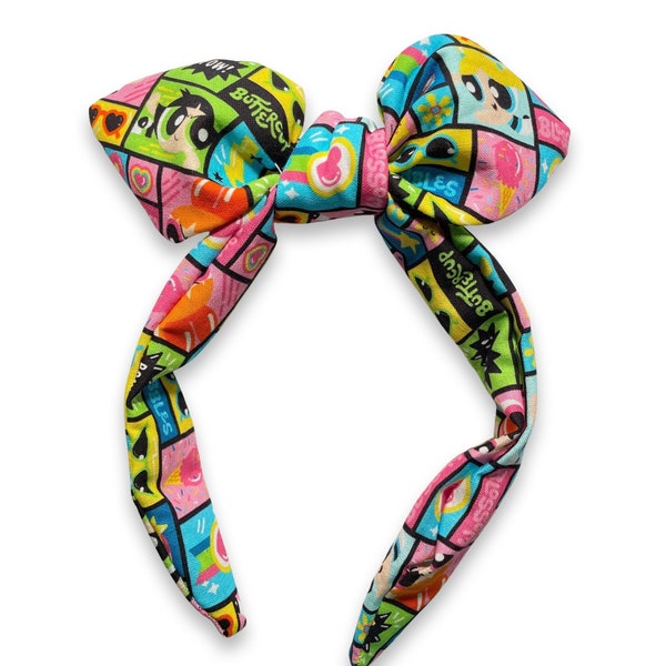 Classic Saturday Morning Cartoon Comic Print Knotted Headband