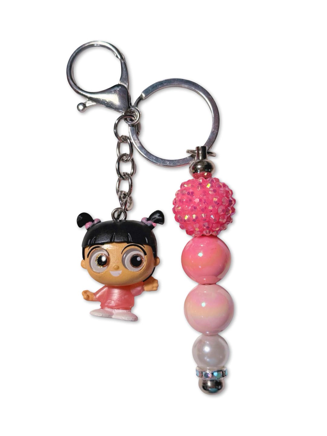 Pink Boo Beaded Keychain | Handmade Beaded Keychain | Fun Character ...
