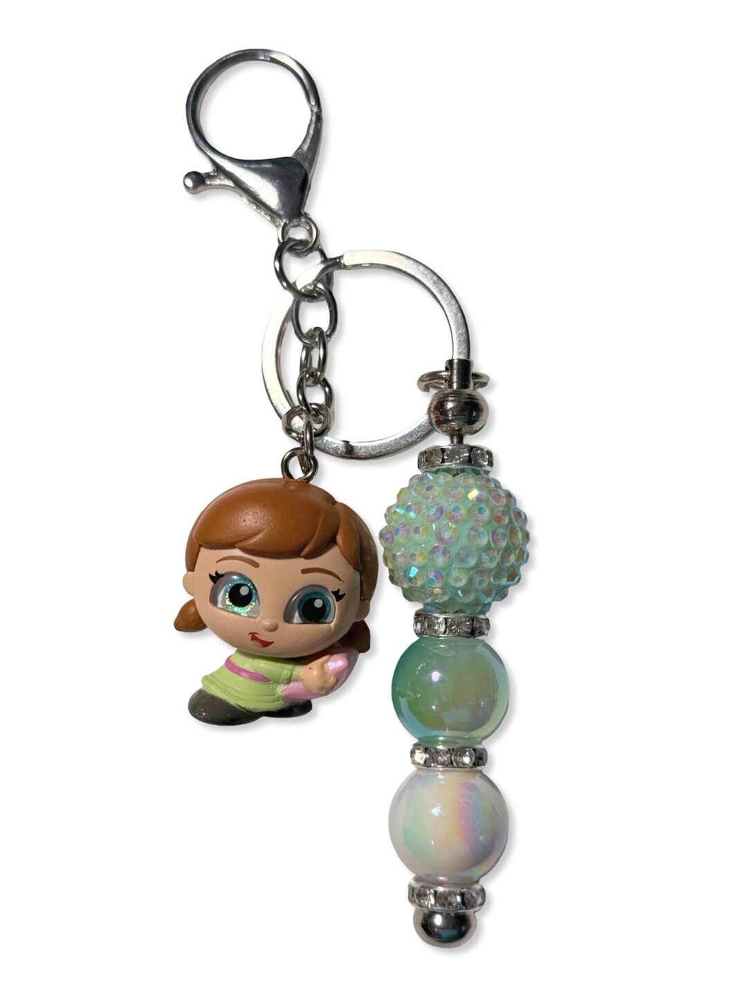 Frozen Character Keychains Frozen Baby Princess Beaded Keychain | Handmade Beaded Keychain | Fun ...