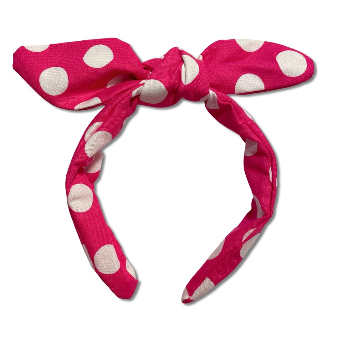 Spring Pink Polka Dot Knotted Headband - Etsy