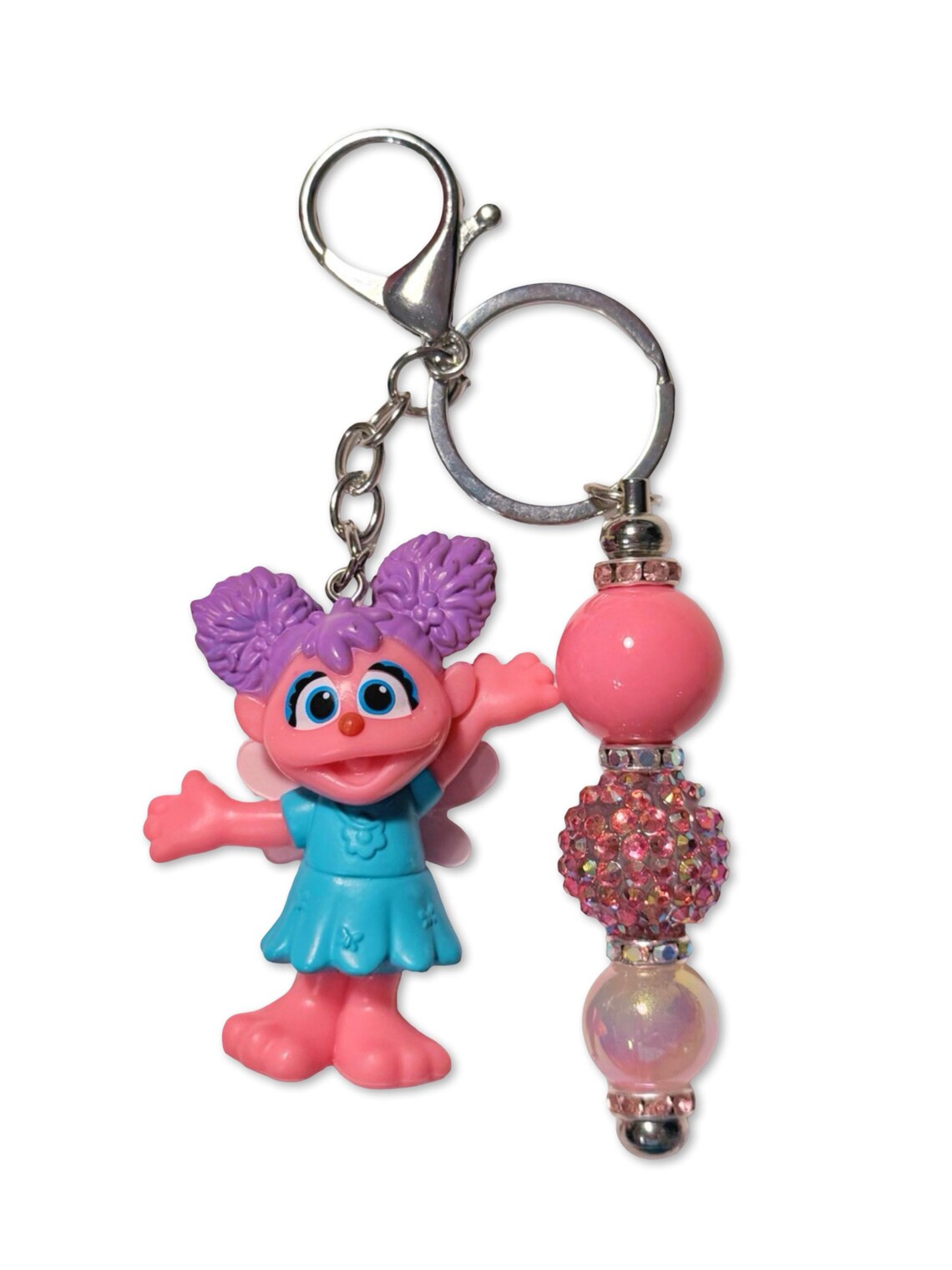 Puppet Keychains Pink Puppet Beaded Keychain | Handmade Beaded Keychain | Fun Character ...