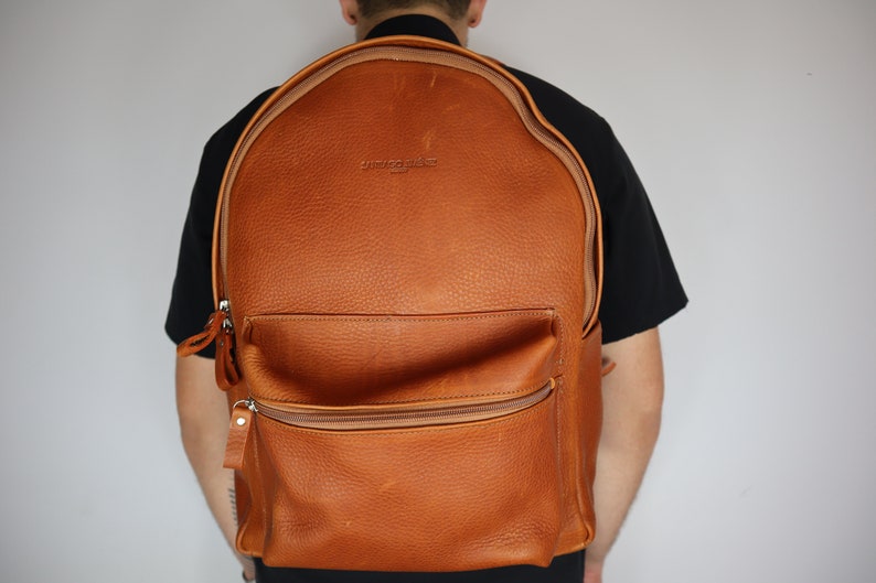 Grain Camel Leather Backpack / Laptop backpack / Backpack for men / Backpack for women / Leather laptop bag / Laptop bag / Leather bag image 1