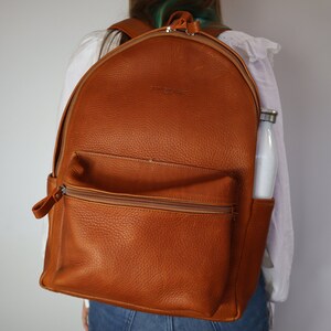 Grain Camel Leather Backpack / Laptop backpack / Backpack for men / Backpack for women / Leather laptop bag / Laptop bag / Leather bag image 6