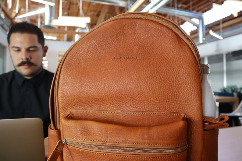 Grain Camel Leather Backpack / Laptop backpack / Backpack for men / Backpack for women / Leather laptop bag / Laptop bag / Leather bag image 8