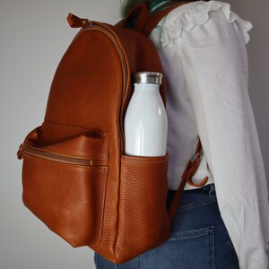 Grain Camel Leather Backpack / Laptop backpack / Backpack for men / Backpack for women / Leather laptop bag / Laptop bag / Leather bag image 4