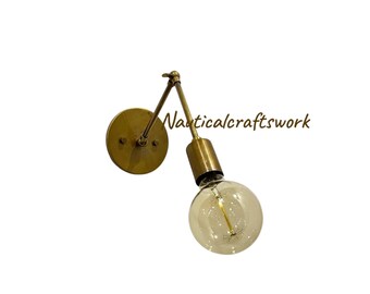Lámpara de pared ajustable | Aplique de una sola bombilla | Aplique industrial moderno | Lámpara de brazo articulado para dormitorio, sala de estar y rincón de lectura