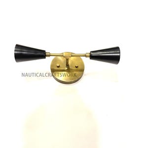Raw Brass Vanity Wall Sconce - Mid century Wall Light - Bathroom Lighting - Brass Bedroom Lighting - Modern Wall Light - Small Cone Lamp