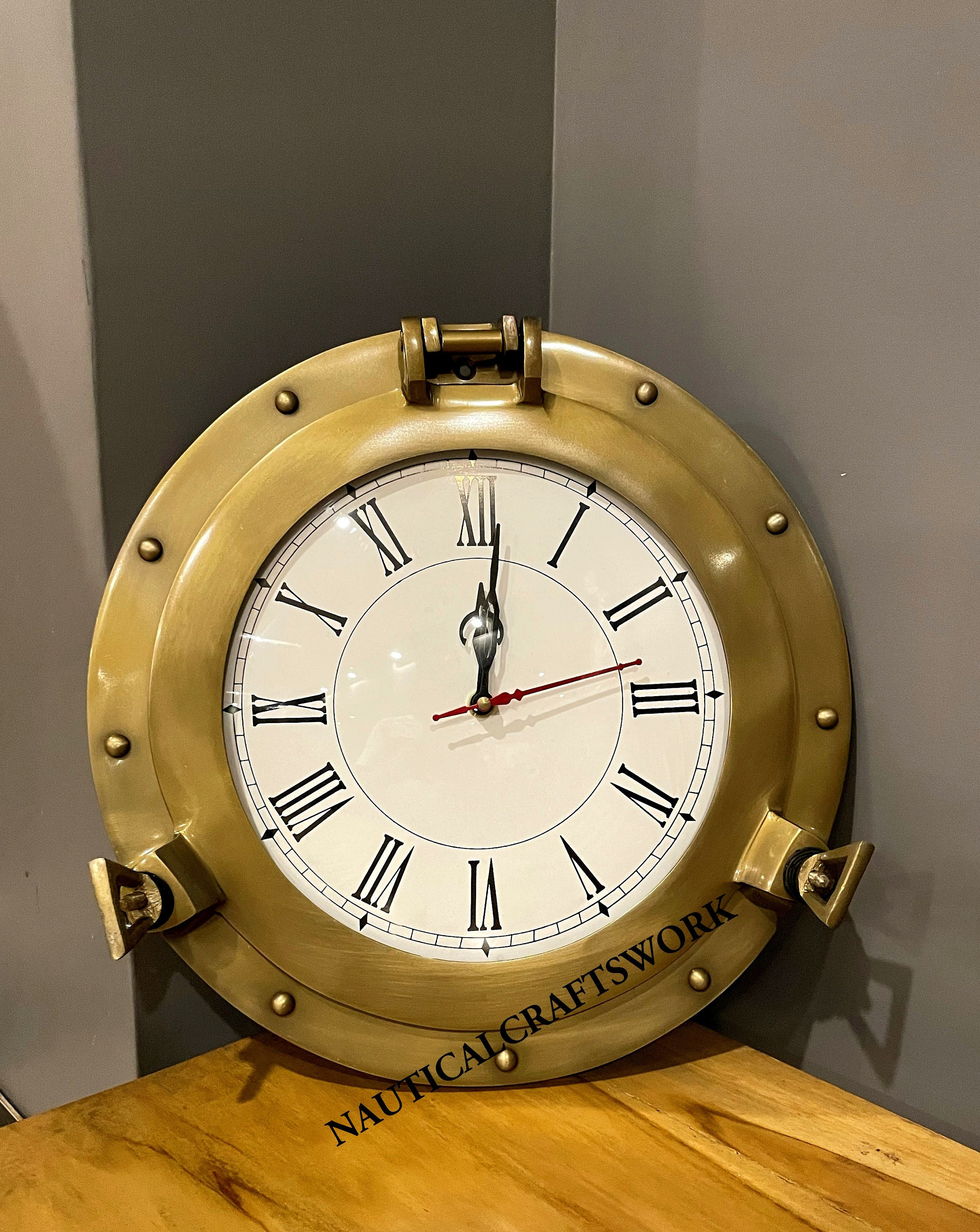 Antique Nautical Navigation Marine Ship Brass Porthole Clock Brass Clock 15  Inch Best for Gift D A -  Canada