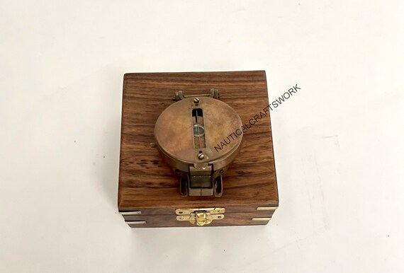 Details about   Antique MILLATRY Compass Nautical Home Decor Brass Marine With Wooden Box Gift 
