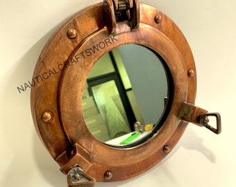 Aluminum Copper Finish Porthole / Mirror Ship Window Porthole / Antique Style Marine Ship Vintage Porthole Gift