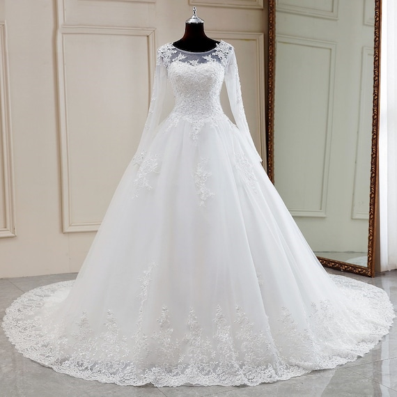 Wedding Dress Elegant Wedding Dress Floor Length Custom - Etsy
