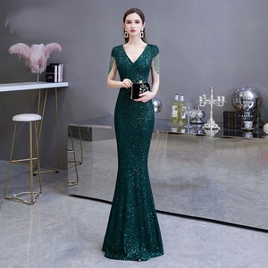 Custom Gown Dress Evening dress evening gown for women Green Prom Dress Prom Dress Prom Gown Ball Gown dress