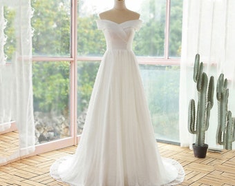 Custom Wedding Dress Elegant Wedding Dress Floor Length Custom Wedding Dress  Drop sleeves Bridal Dress Bridal Gown Wedding Gown