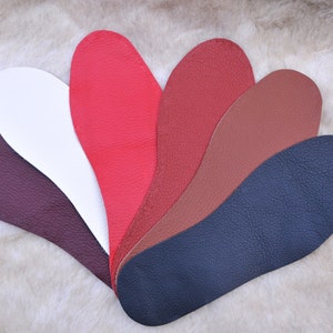 Leather insoles of different colors