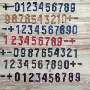 手作りのレザー数字 - クレイジーホースワックスレザー数字。DIYクラフト、装飾、ギフト、アパレル、教育用途に