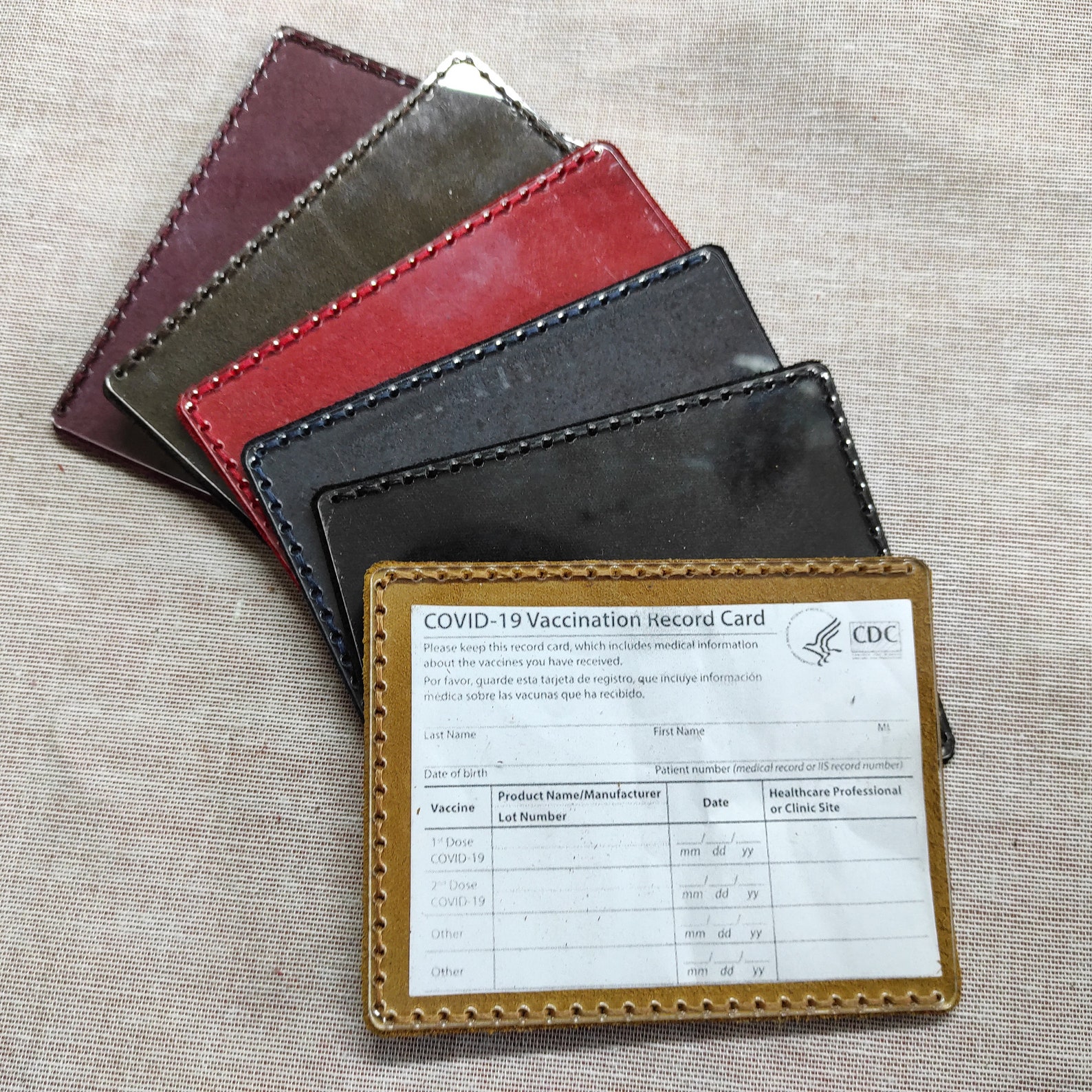 Vaccination Card Holder Leather Holder Etsy UK