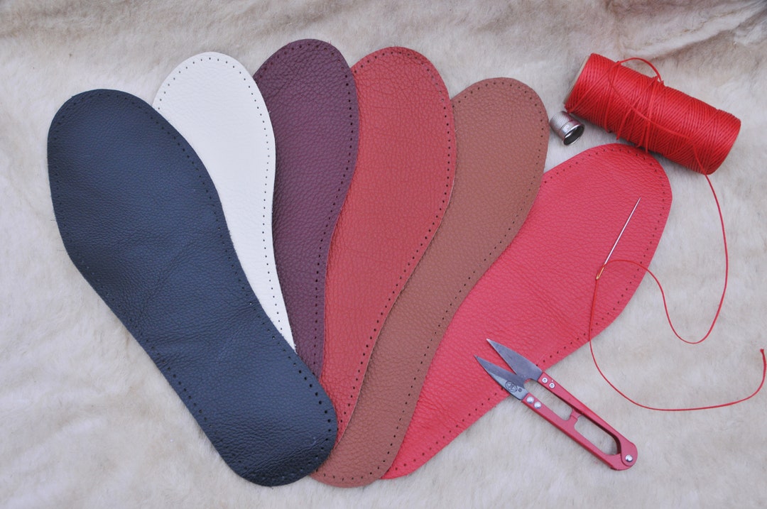Leather Insoles With Holes in Different Colors DIY Insoles Etsy