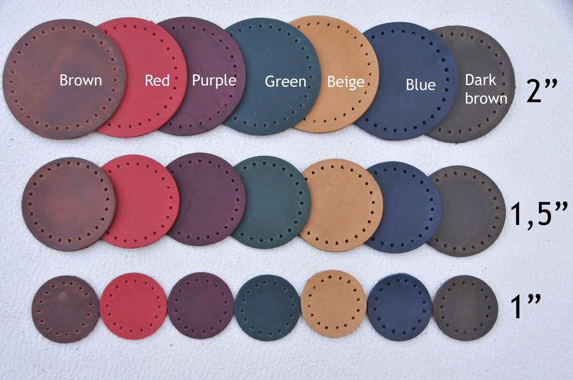 Leather Circles With Holes Mixed Colors Sizes Etsy