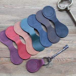 Kit de llavero de cuero DIY: precortado, preperforado, hilo y agujas incluidos