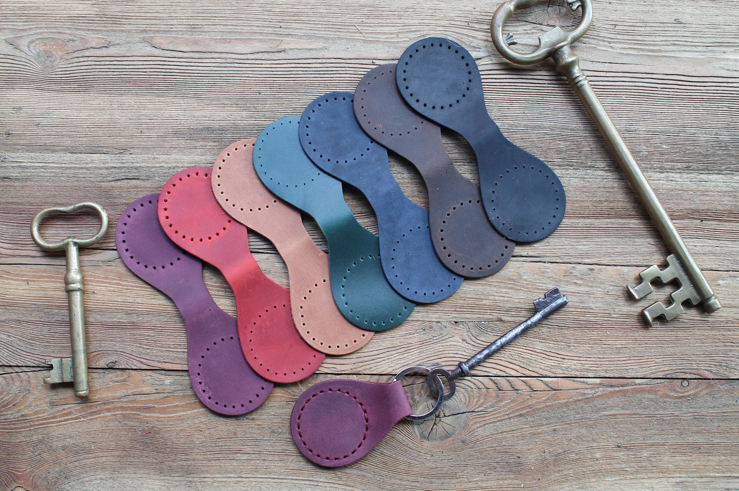 DIY Leather Keychain Kit Complete set Precut prepunched Etsy