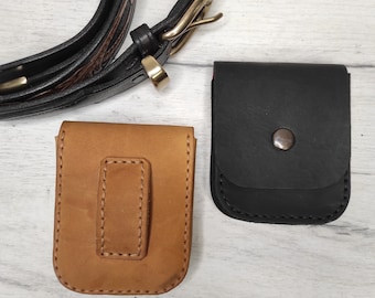 Handmade Leather Belt Bag for Men – Waist Pouch for Keys, Cards | Compact, Stylish, Secure | Pick Color & Belt Width