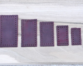 Genuine Leather Tags with Holes | 5 Sizes | DIY Patch Label | Custom Blank for Crafting, Printing or Embossing
