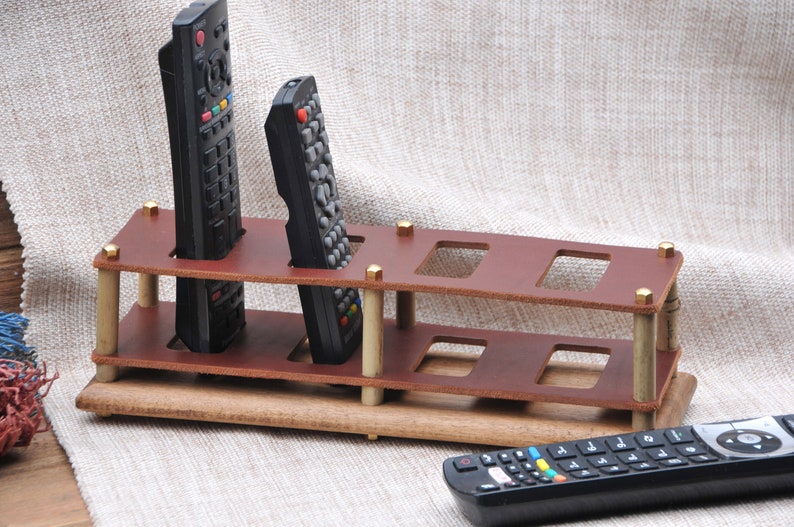 Leather Remote Control Holder Organizer Personalizated Etsy
